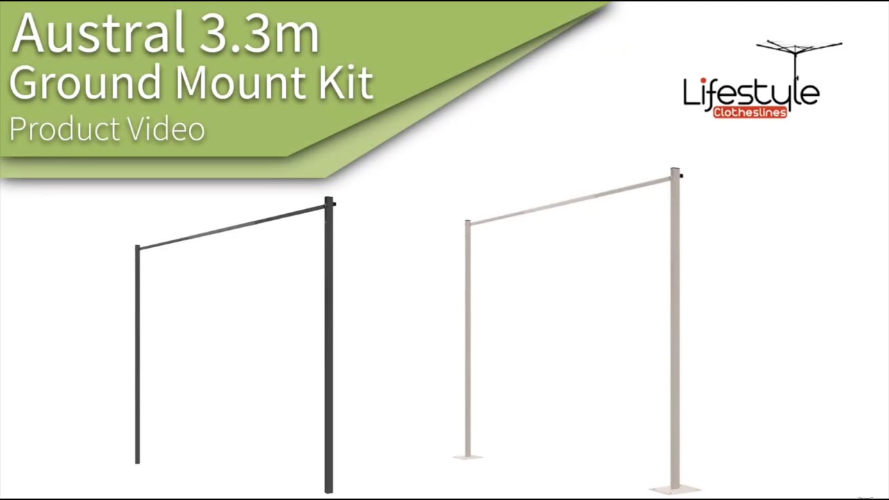 Austral 3.3m Clothesline Ground Mount Kit Product Video