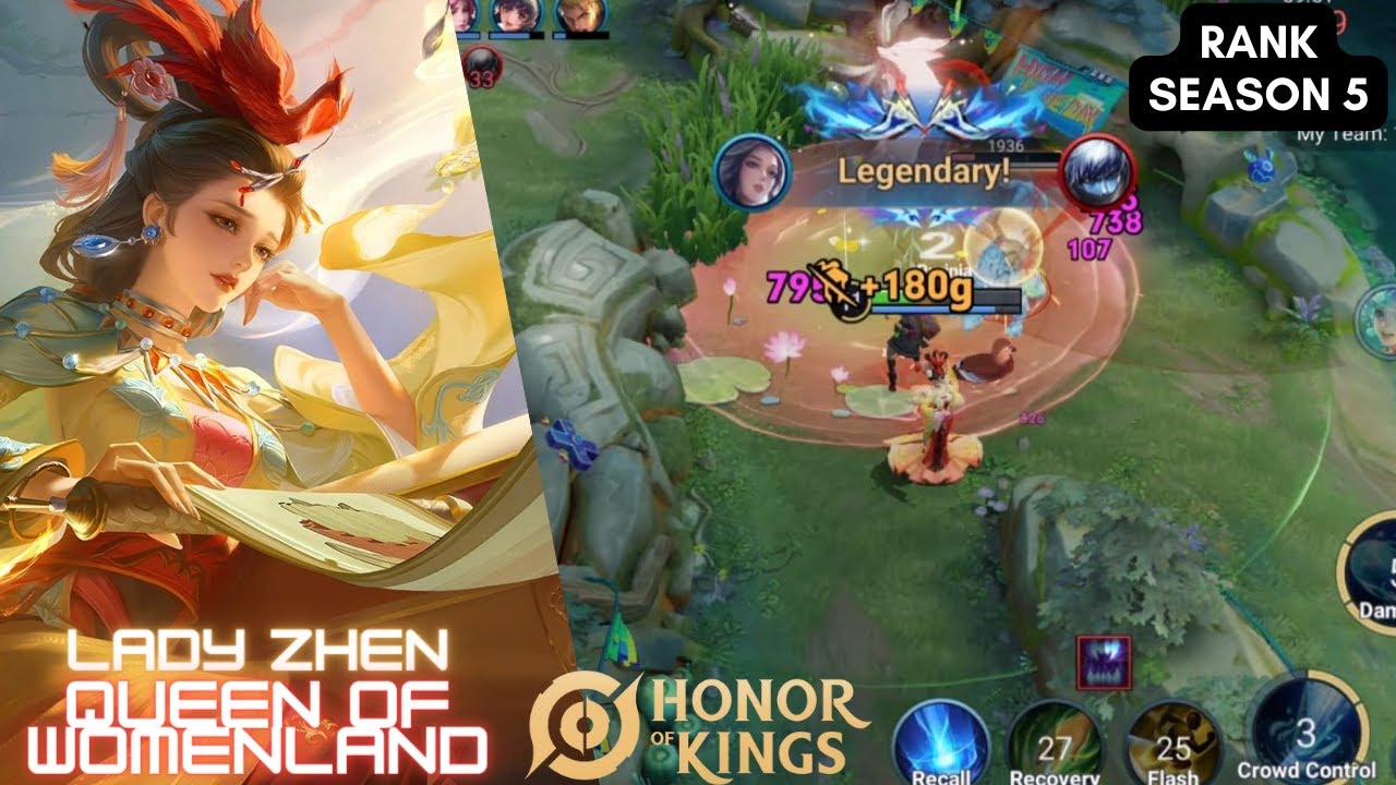 Free Skin Lady Zhen Queen of Womenland | Lady Zhen Gameplay 2024 | Honor of Kings Global 王者荣耀