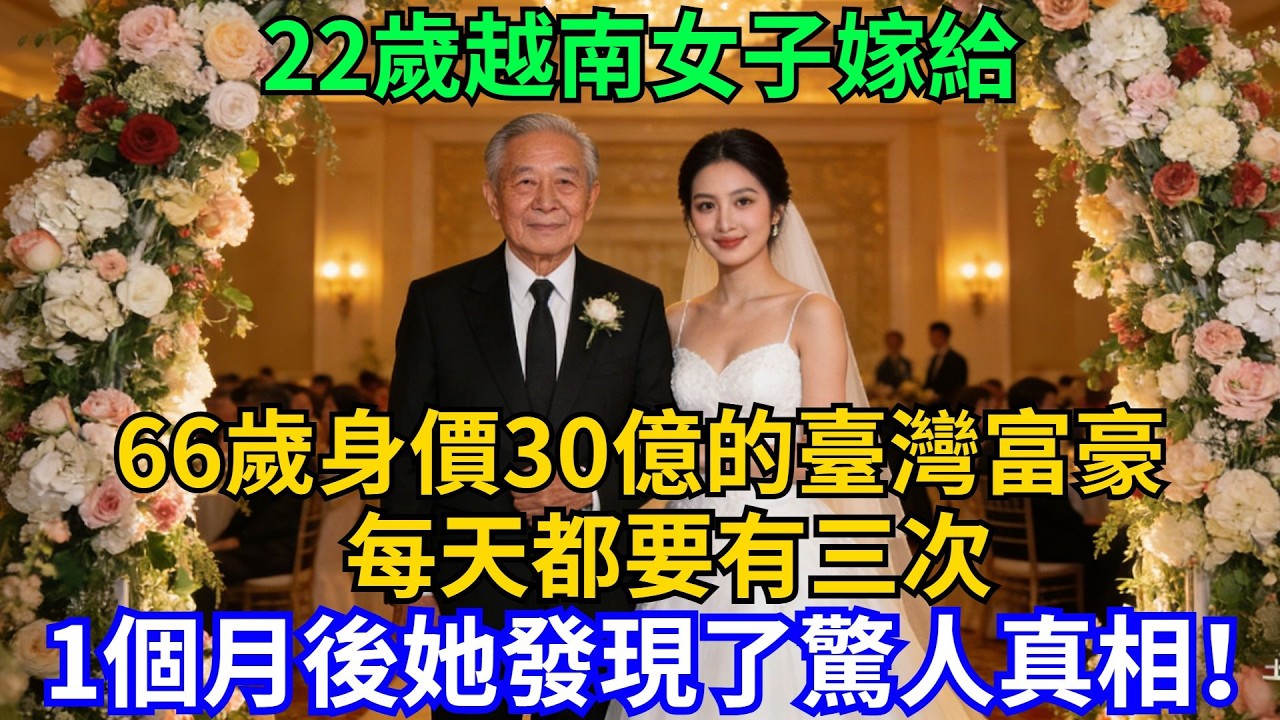 22歲越南女子嫁給66歲身價30億的臺灣富豪，每天都要有三次，1個月後她發現了驚人真相！#情感故事 #越南#臺灣#故事#富豪