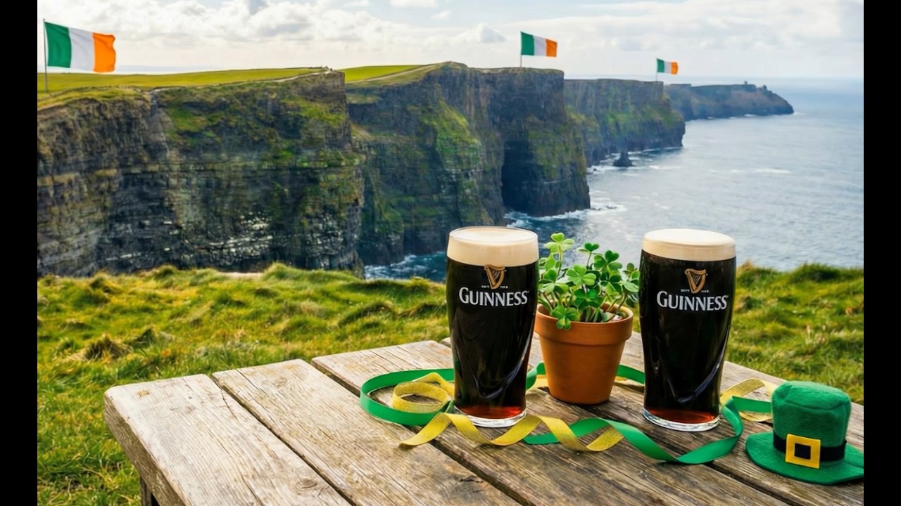 St Patrick's Day Guinness Ambience | Cozy Irish Coastal Vibes for Focus