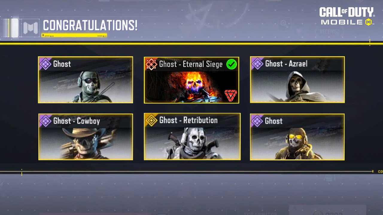 All Ghost Characters in CODM - COD Mobile Ghost Skins Collections