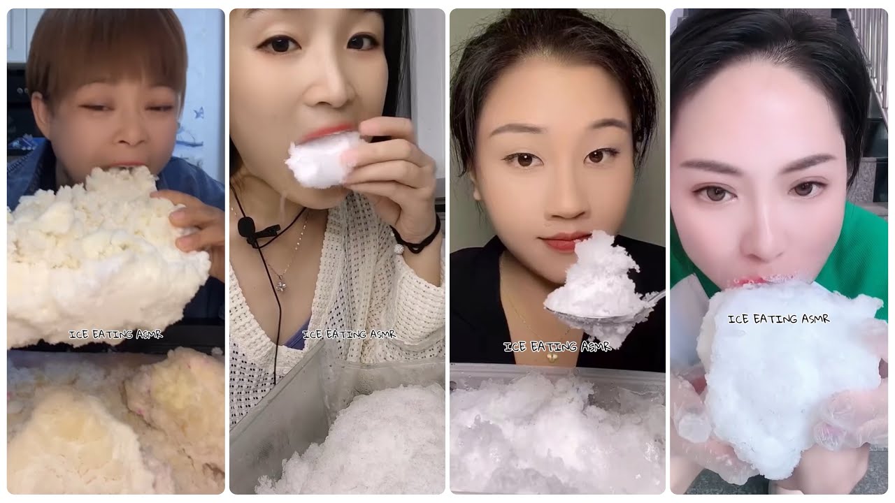 Ice scraping deep freezer asmr & Ice eating asmr & ice freezer frost eating & fridge ice mukbang 236