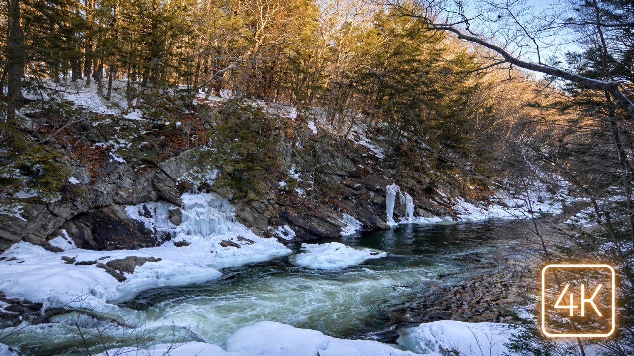 Presumpscot River Preserve Winter Walk (Portland, Maine 4K Nature Tour)