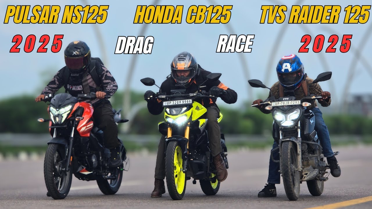 2025 Honda CB125 vs Pulsar NS125 vs Raider 125 Drag Race | The UP46 Rider | Triple Battle |