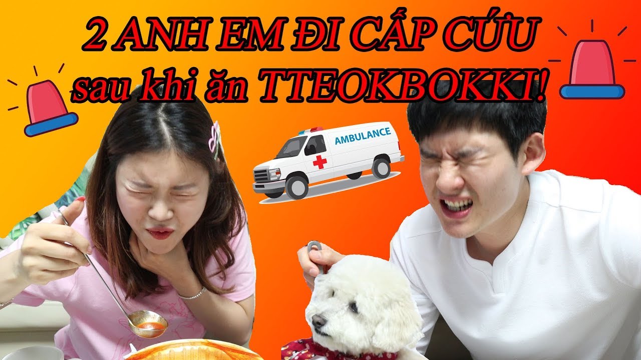 2 ANH EM ĐI CẤP CỨU SAU KHI ĂN TTEOKBOKKI!?(feat. BAEMIN 배달의민족)