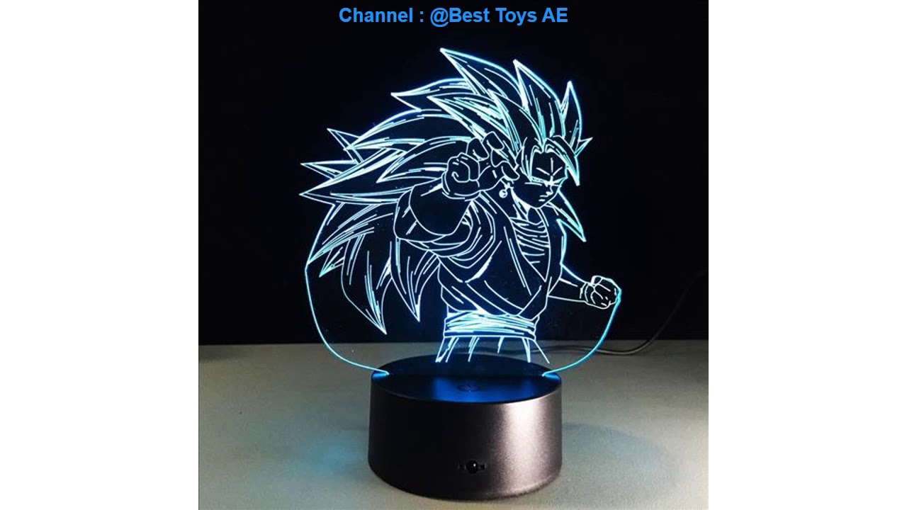 Dragon Ball Z Figure 3D Led Night Light Son Goku Super Saiyan 3 Colorf