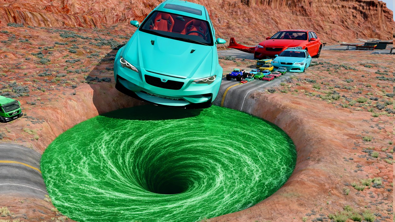 🔥 BIG & SMALL CARS vs GIANT PIT #121 💥 – BeamNG.drive Extreme Crash Challenge | Impala BeamNG