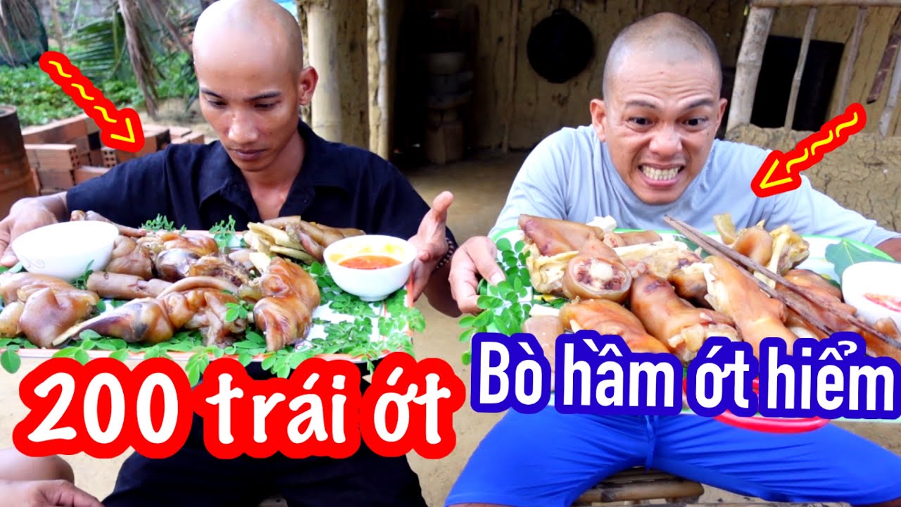 Thử Ăn 200 Trái Ớt Kim Hầm Chân Bò Đội Nào Nhanh Hơn Sẽ Thắng | Son Duoc Vlogs #1054
