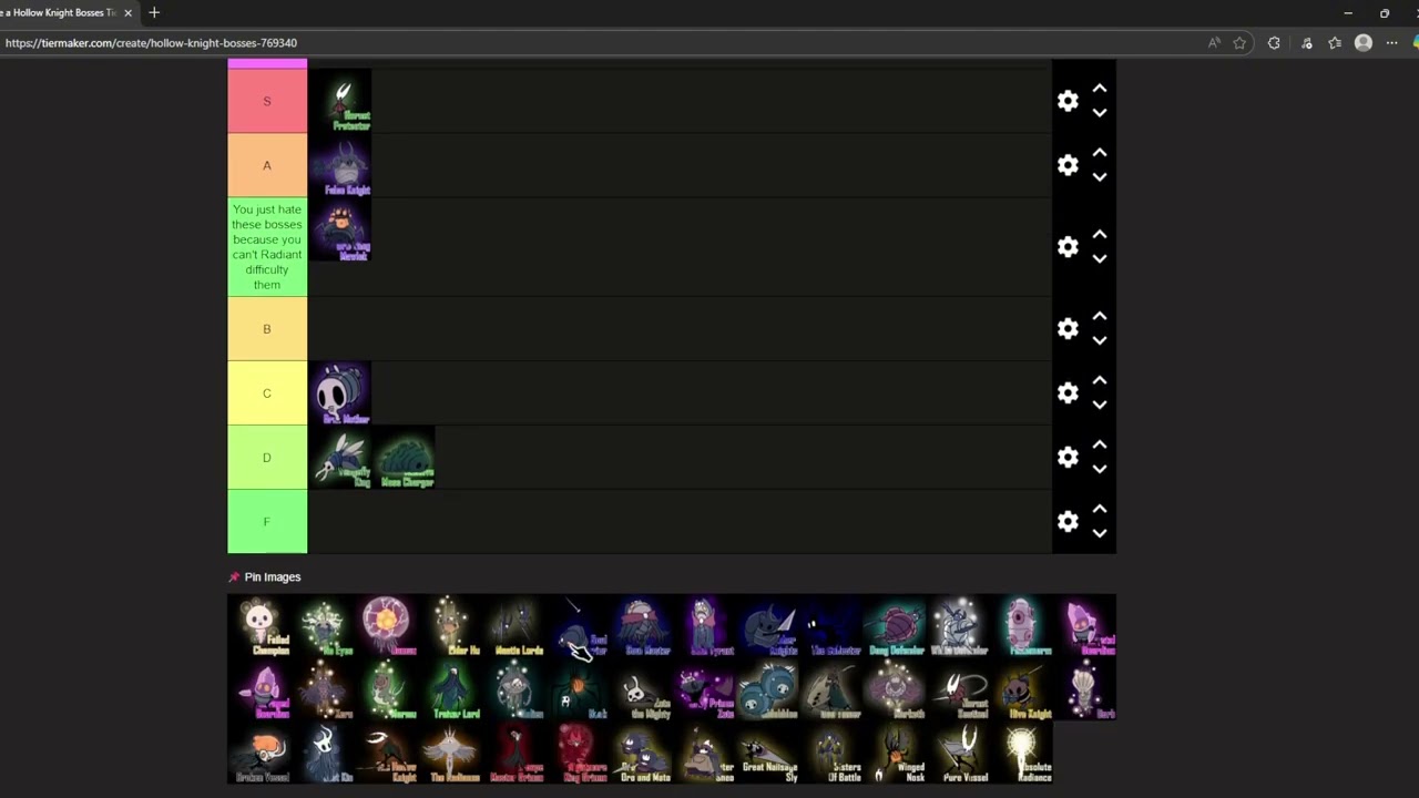 Ranking every Hollow Knight boss
