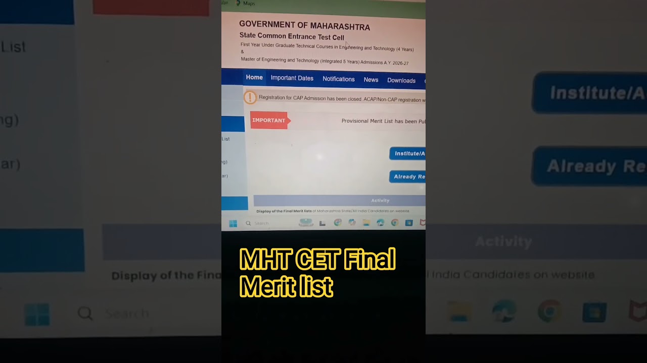 Final Merit List MHT CET 2026 | How to Chek - Maharashtra CET Final Merit List 2026 Download