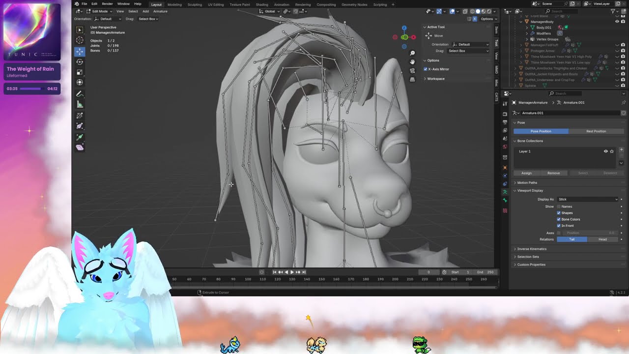 Re-rigging Hair For VRC Kitbash- Wednesday Art