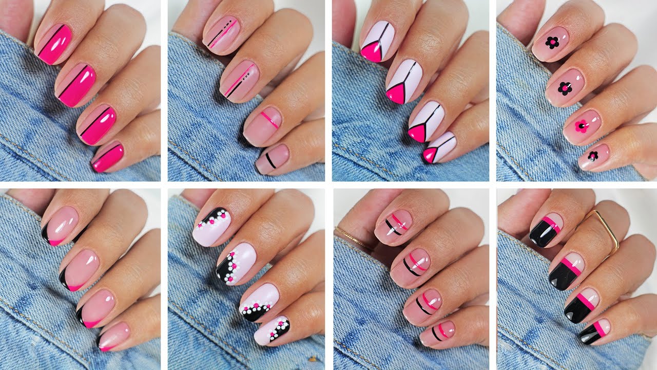 10 Easy Nail ideas 🌸 Pink Nail Art compilation