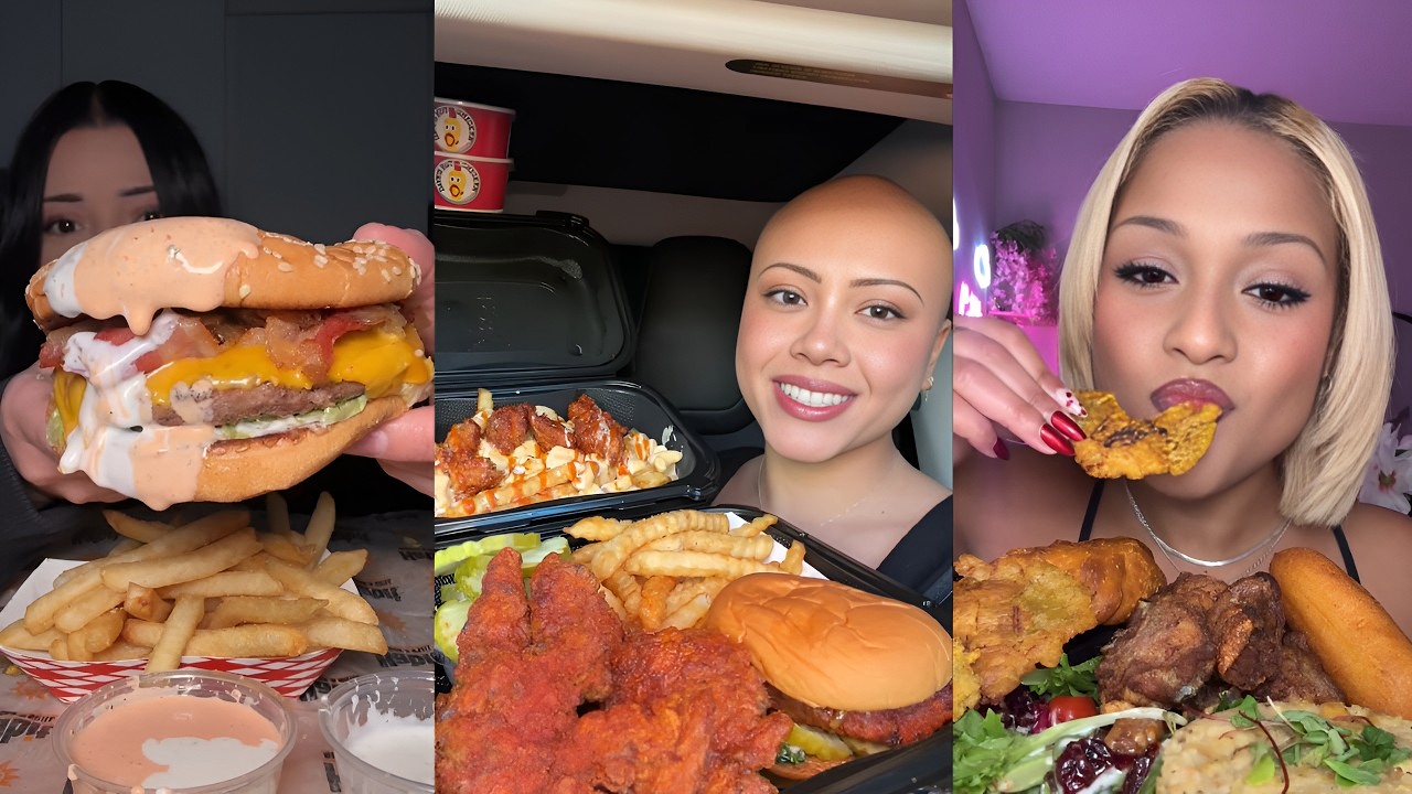 1 hour ASMR EATING TikToks 🍔🧀|| ASMR EATING Compilation