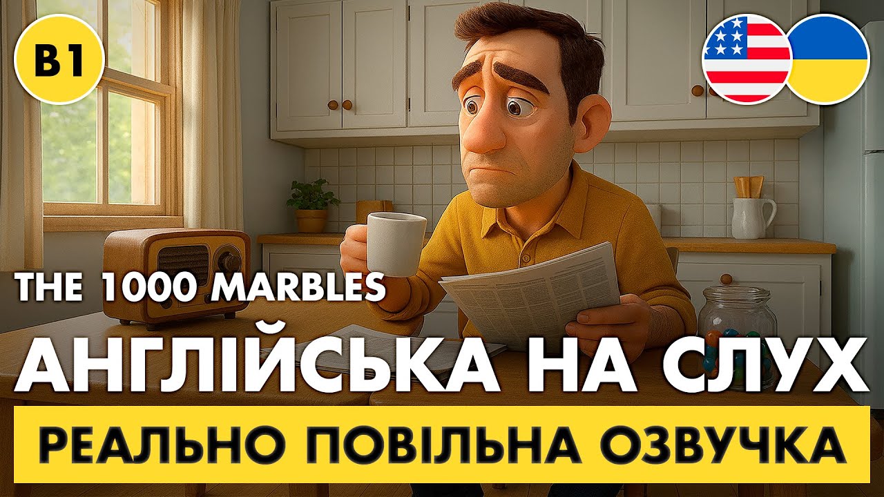 УДОСКОНАЛЮЙ АНГЛІЙСЬКУ щодня || Історія, яка вчить цінувати час || 🕰️ The 1000 Marbles (B1)