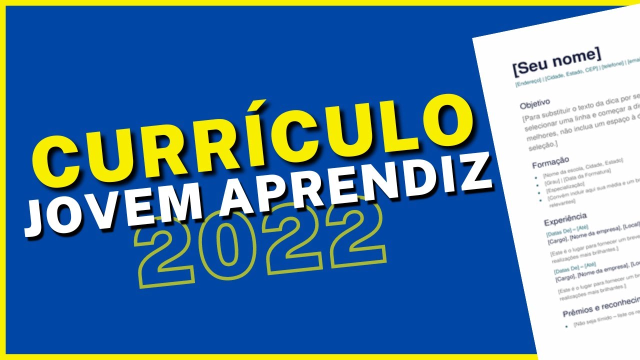 Como Fazer Currículo Para Jovem Aprendiz (Melhor Modelo 2022)