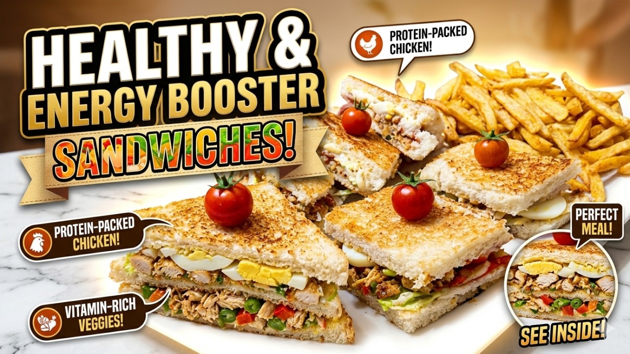 Healthy Energy Booster Chicken & Vegetable Sandwich | Easy High-Protein Recipe Mom's Comfort Food