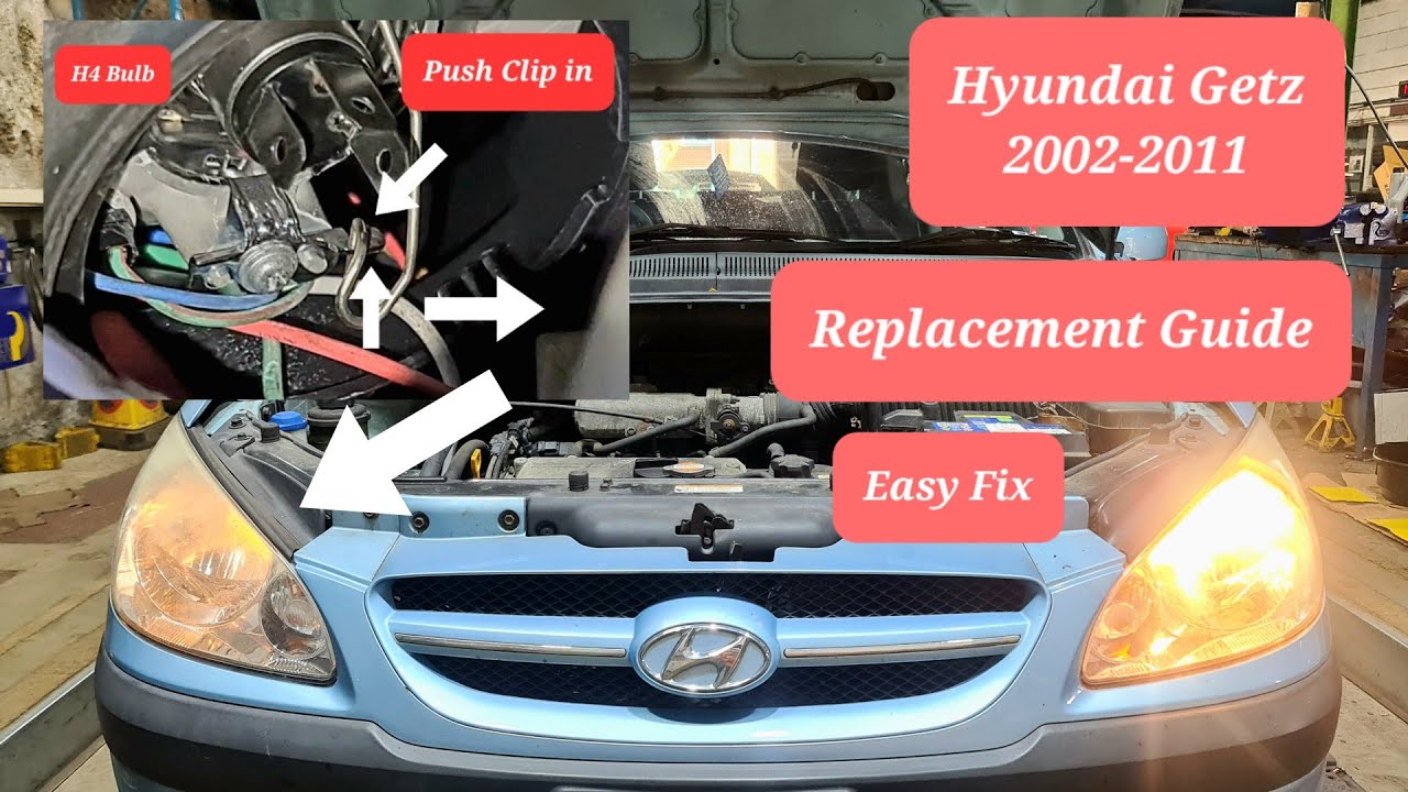 how to change low beam | high beam bulb on Hyundai Getz #headlight