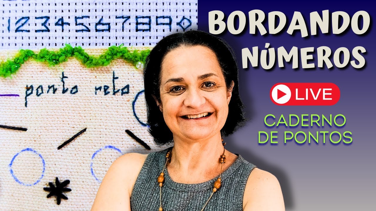 Como fazer uma legenda na bandeira de pontos? Bordando números delicadíssimos! Aula 8