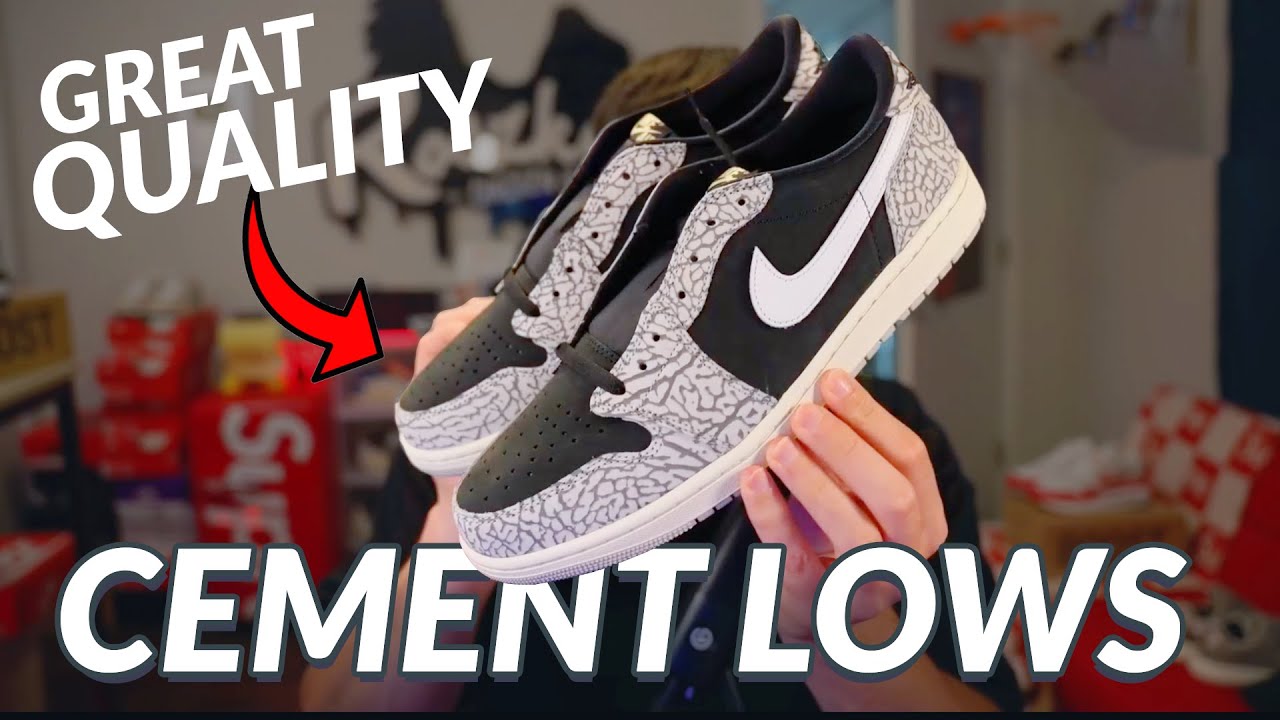These Sneakers Are Actually Nice!! Unboxing Jordan 1 Low Black Cement
