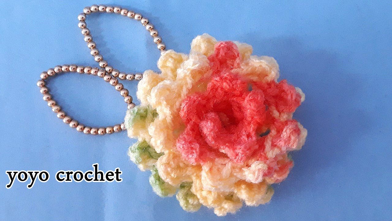 ورد كروشية / كروشية وردة مجسمة/ ملفوفة / طبقات بخطوات سهلة _ crochet easy flower#يويو كروشية
