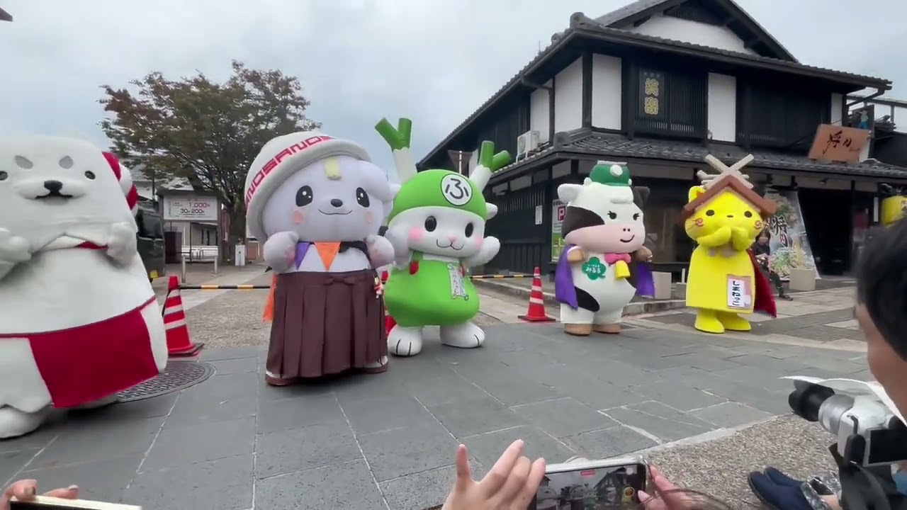 ご当地キャラ博2024   うなりくん、しっぺい、さのまる、ふっかちゃん、みるる、しまねっこのダンス in彦根