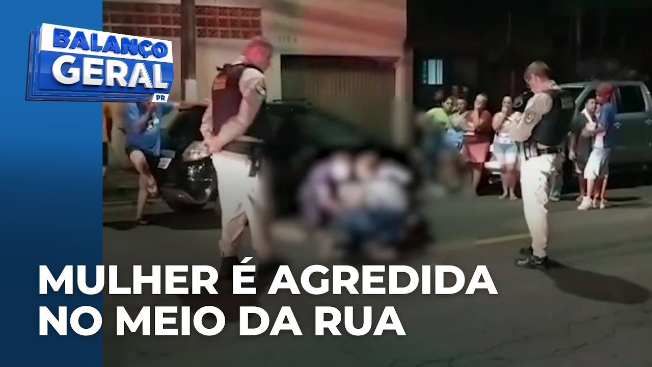 Mulher é agredida pelo próprio companheiro no meio da rua em Londrina; polícia procura homem