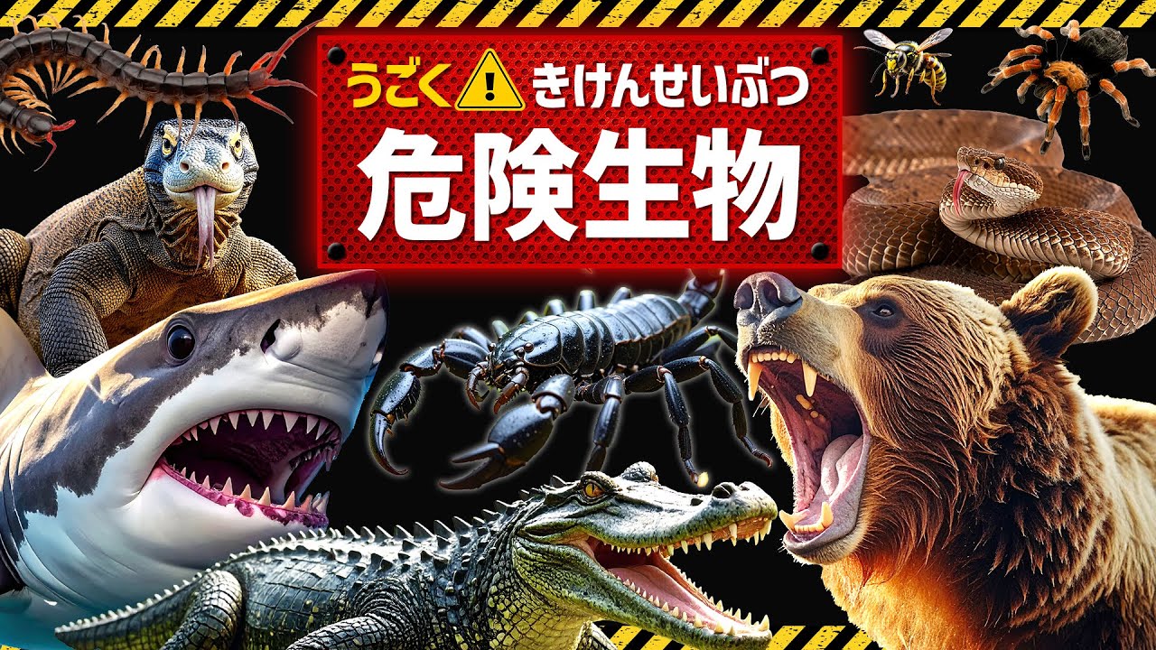 【うごく図鑑！危険生物たち①】ぜったいに近づいちゃダメ！？キケンな生き物大集合！