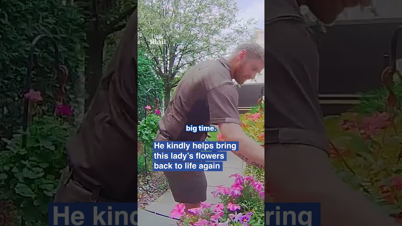 Green-thumbed UPS driver kindly tends to homeowner's garden