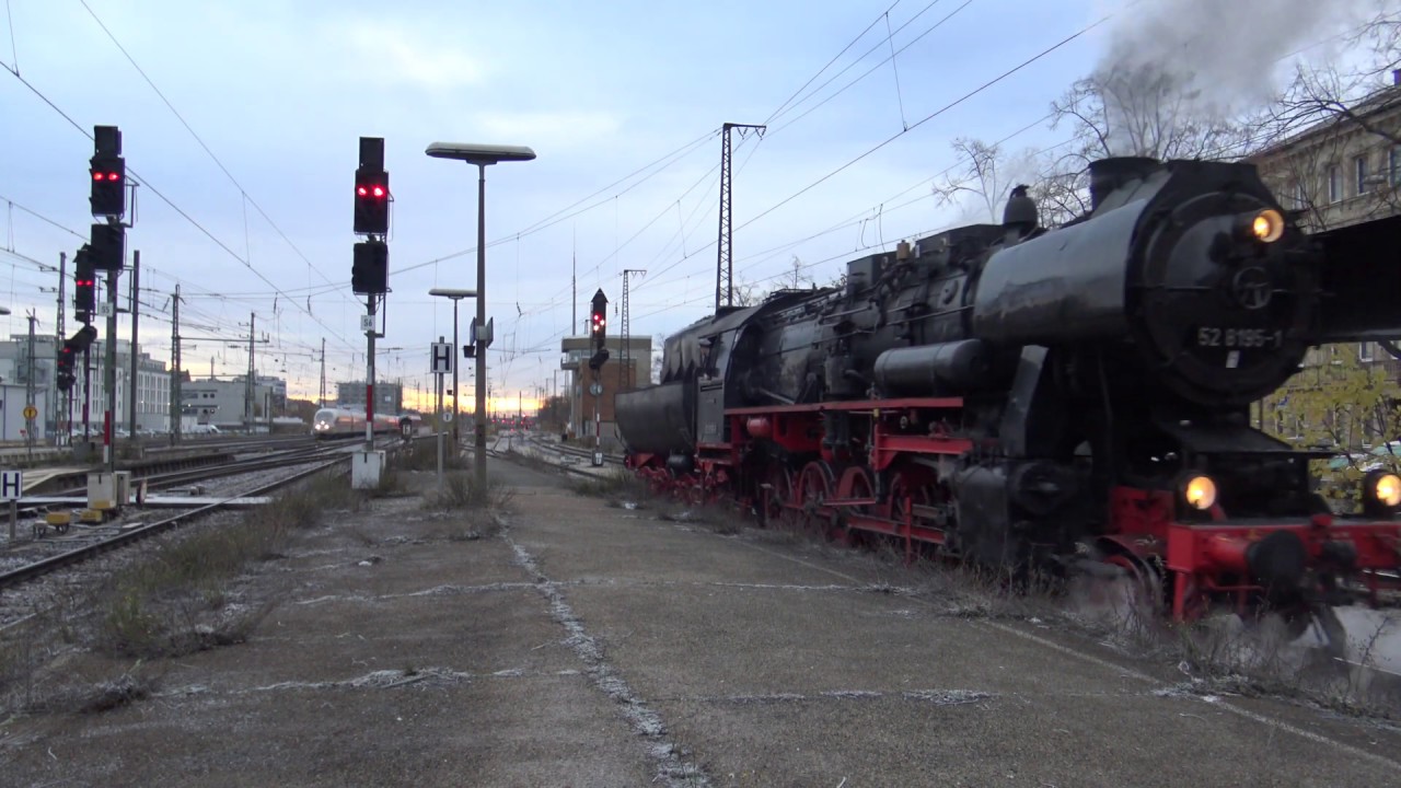 Züge [ICE,RB,GZ] in Fürth(Bay)Hbf+Dampfsonderzug Br. 52 8195-1 nach Rothenburg o.d.T.  am 01.12.2019