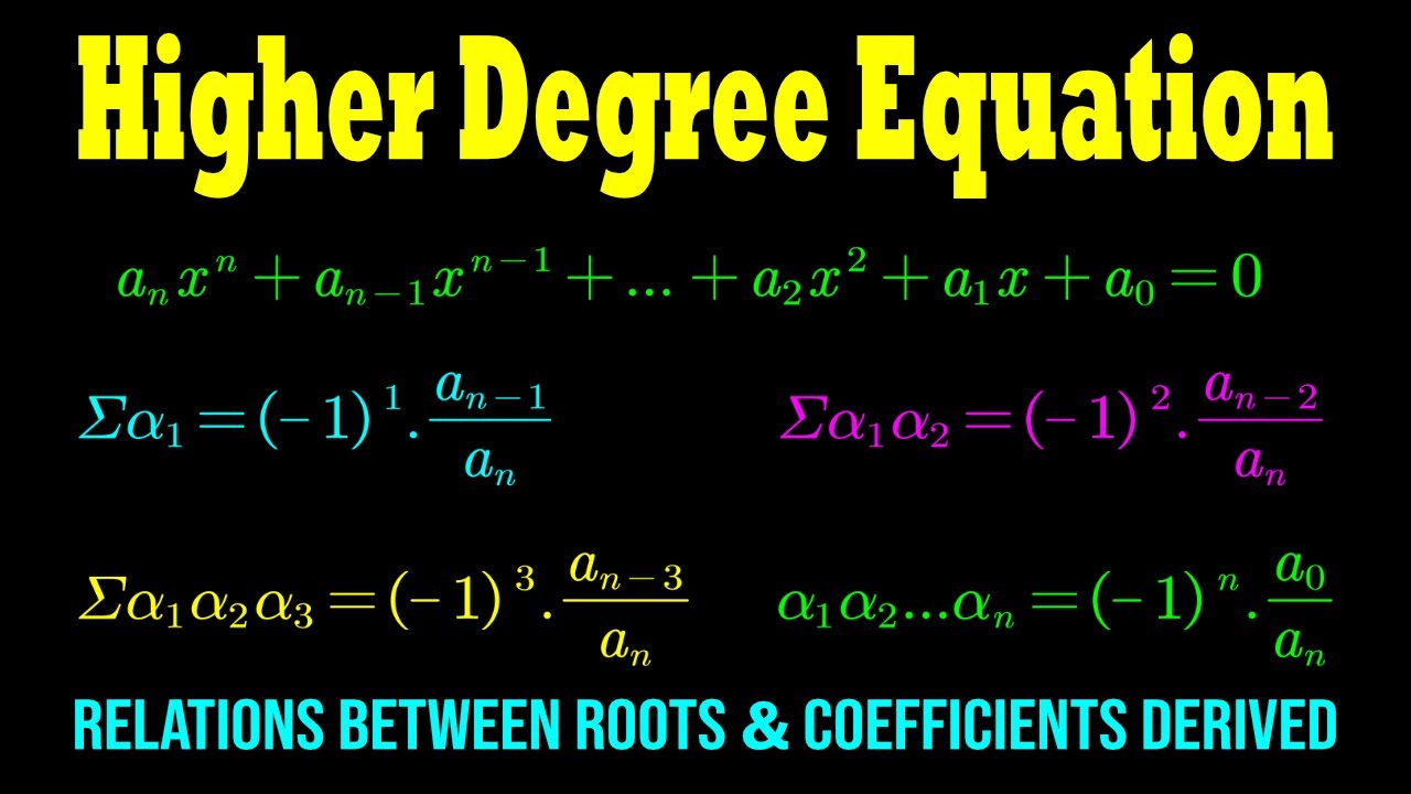 Higher Degree Polynomial Equation : Relations Between Roots & Coefficients | Theory of  Equations