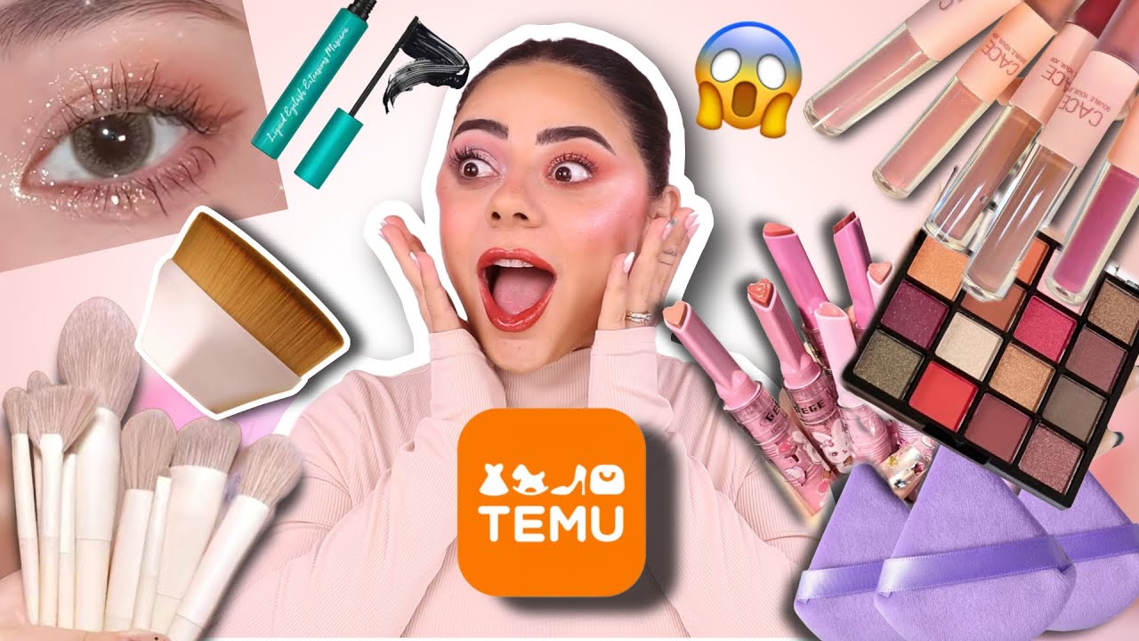 جربت ارخص مكياج صيني من موقع TEMU 😱 | مكياج ب ١$ بس 🤯