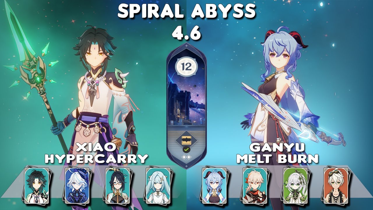 Spiral Abyss 4.6 | C0 Xiao Hypercarry & C0 Ganyu Melt Burn | Floor 12-9⭐| Genshin Impact