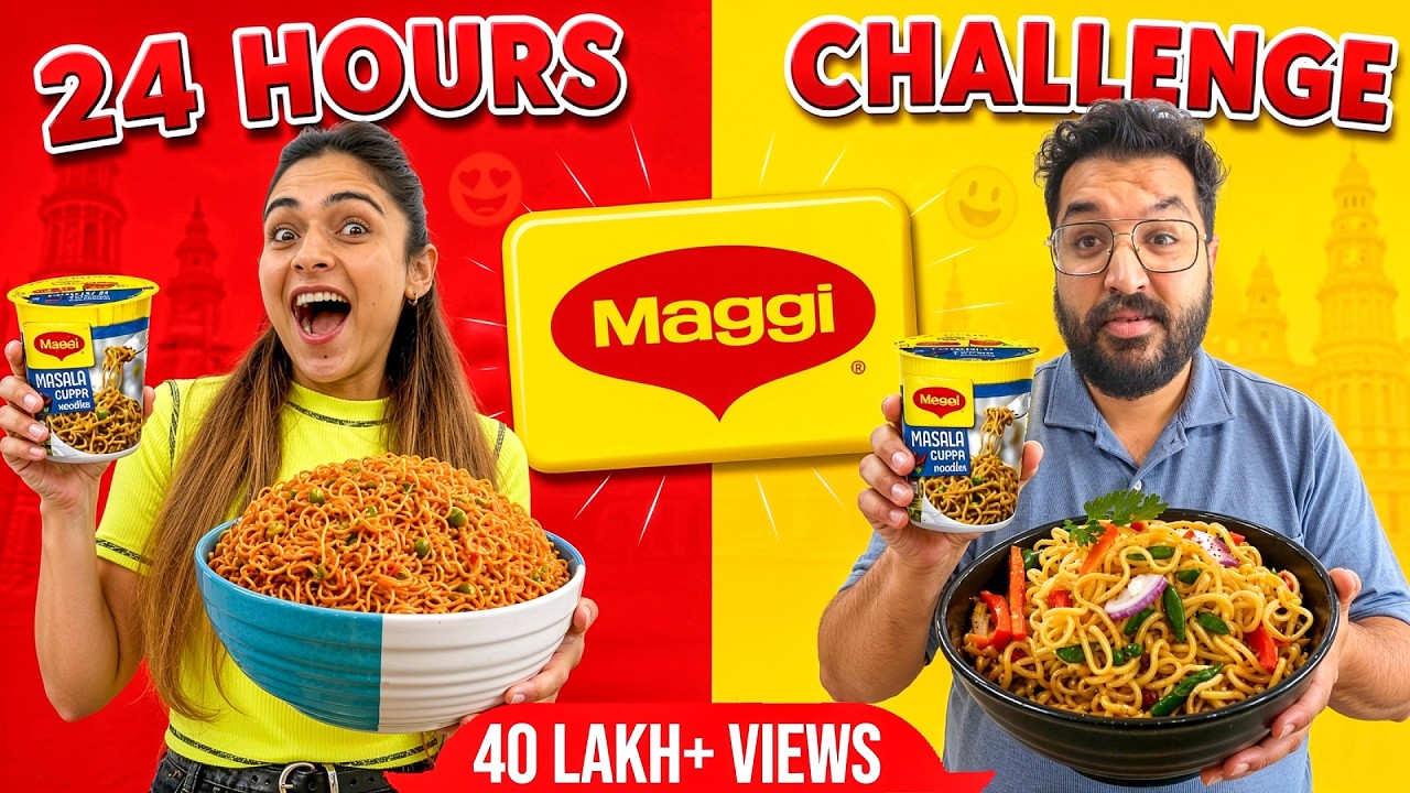 Only Eating MAGGI For 24 Hours Challenge 🥵