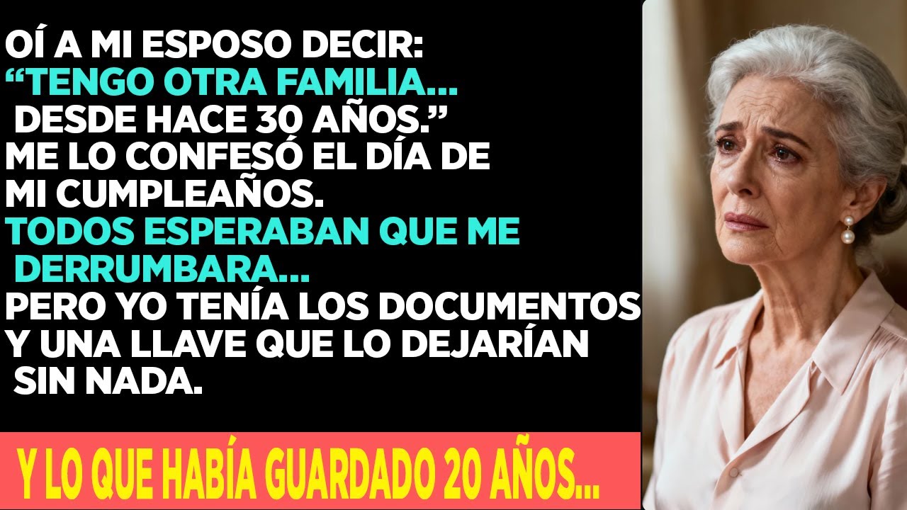 En mi cumpleaños 73, mi esposo llegó con “su otra familia”… sin saber que yo ya tenía su caída lista
