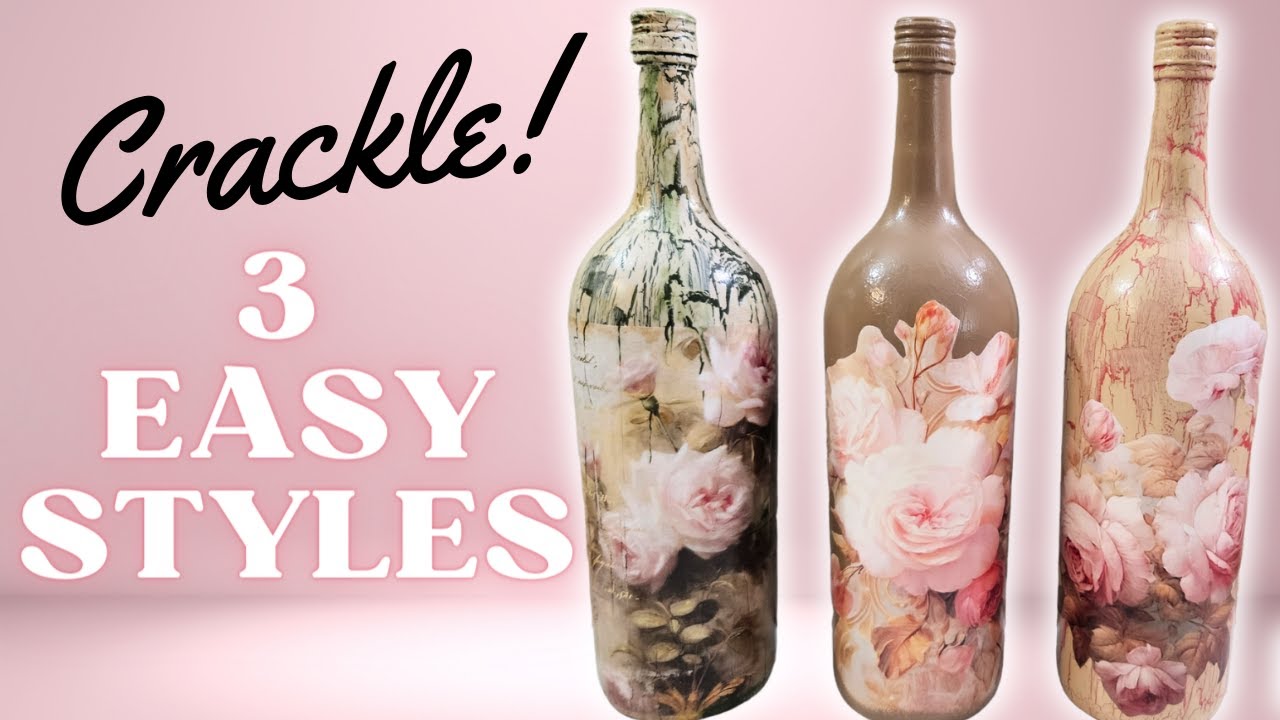 DIY Crackle Paint Effect Styles | Bottle Craft | Bottle Art