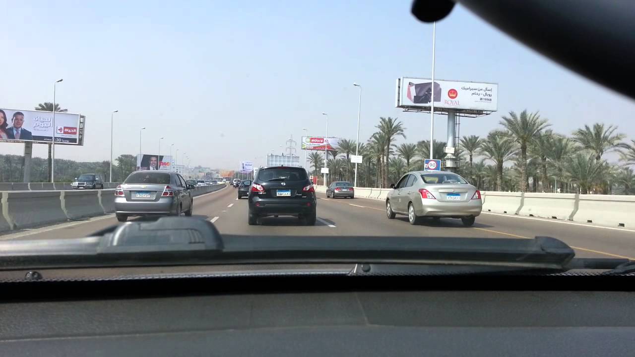 Driving in Egypt mehwar road - Cairo to 6th of October City HD
