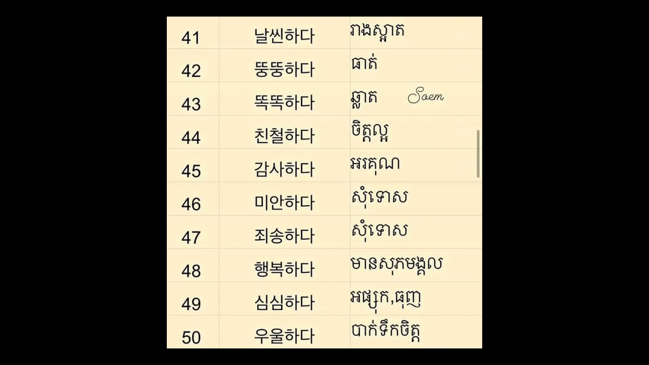 안녕하세요.តោះរៀនអានពាក្យកូរ៉េទាំងអស់គ្នា❤️