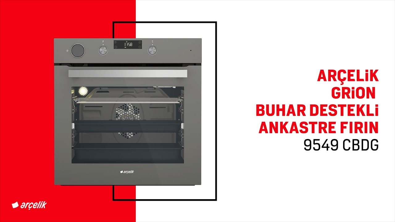 Ar&ccedil;elik Grion Buhar Destekli Ankastre Fırın - 9549 CBDG