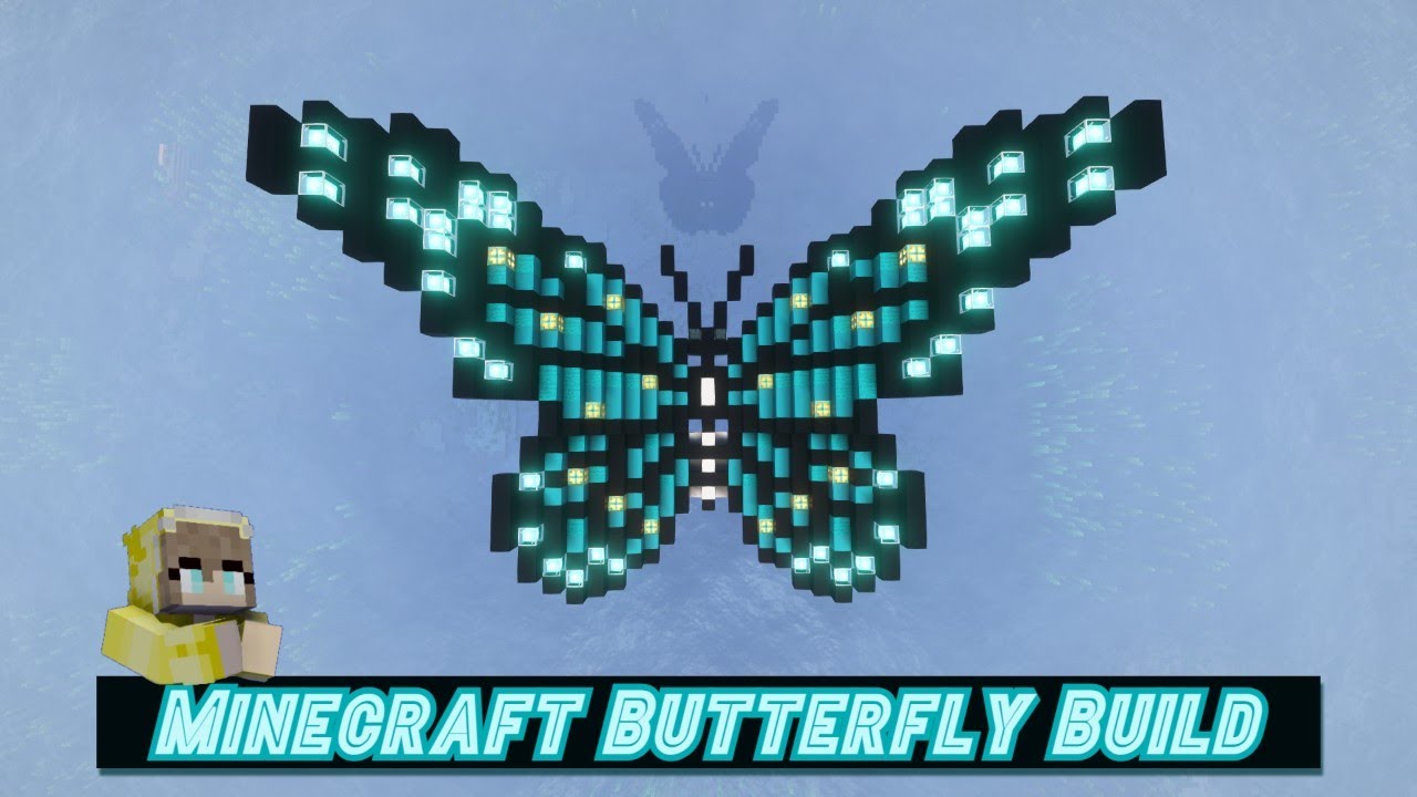 Minecraft | How To Build A Huge Beautiful Butterfly Design [ Tutorial ]