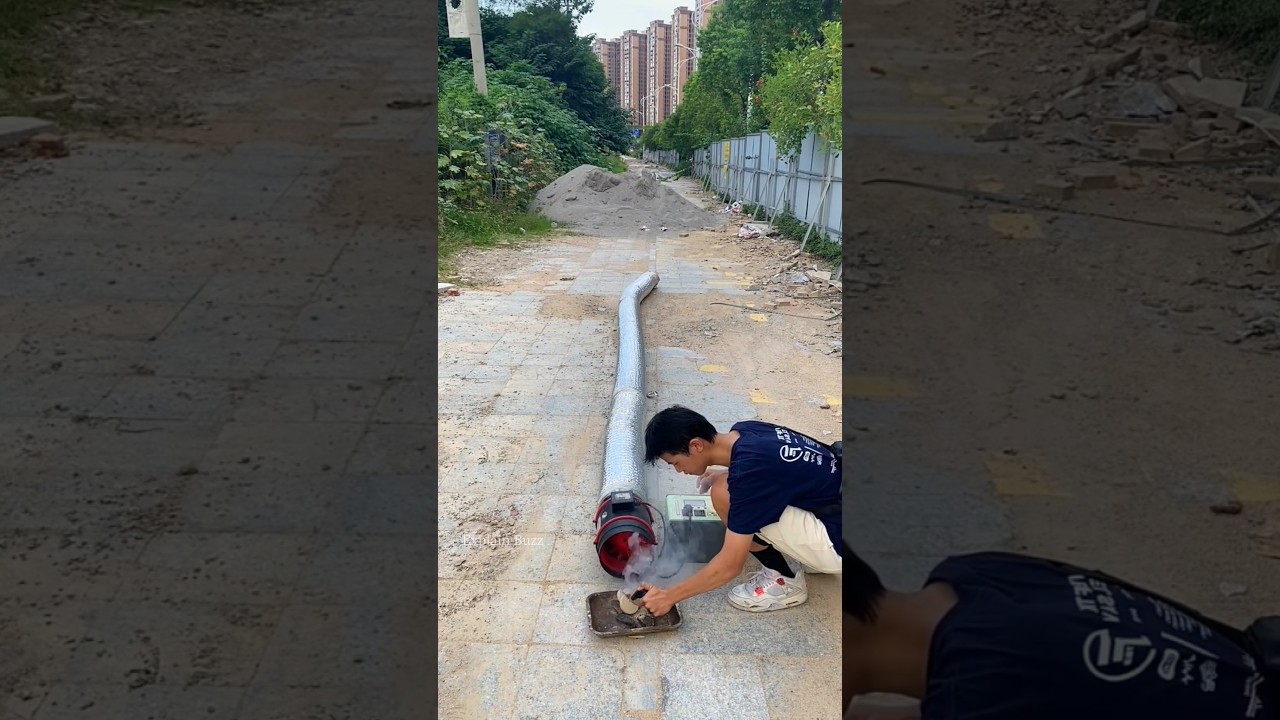 Boy Blows Massive Smoke from Pipe #shortsvideo