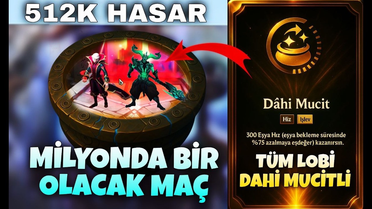 MİLYONDA BİR DENK GELECEK MAÇ (512K HASAR) - LOL ARENA MODU