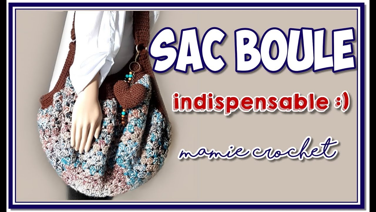 Comment faire un sac boule facile au crochet avec un carré granny  (tuto, pas à pas, diy)