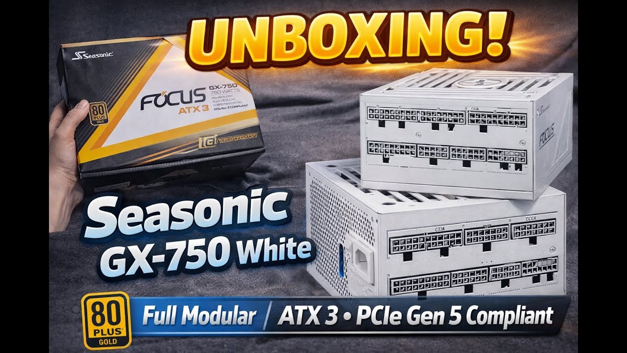 SEASONIC FOCUS GX-750 750W 80 PLUS GOLD FULL MODULAR ATX 3.1/PCIE 5.1 WHITE (2024)