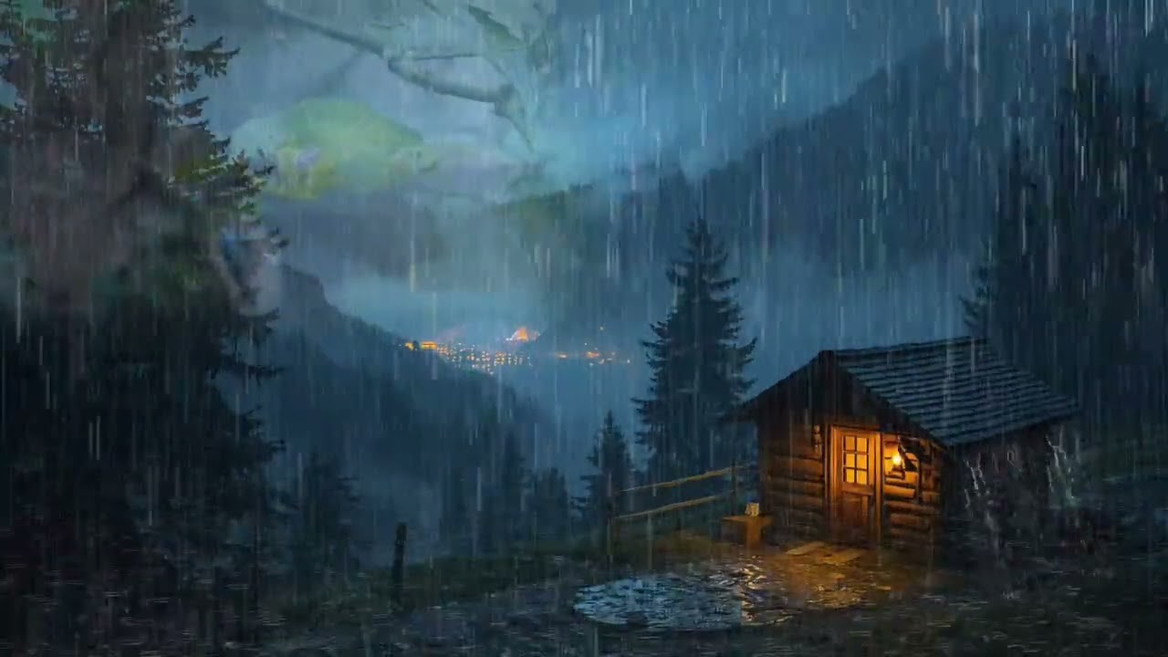Heavy Rain on Window for Sleeping | Relaxing Rain ASMR Ambience and Thunder Sounds