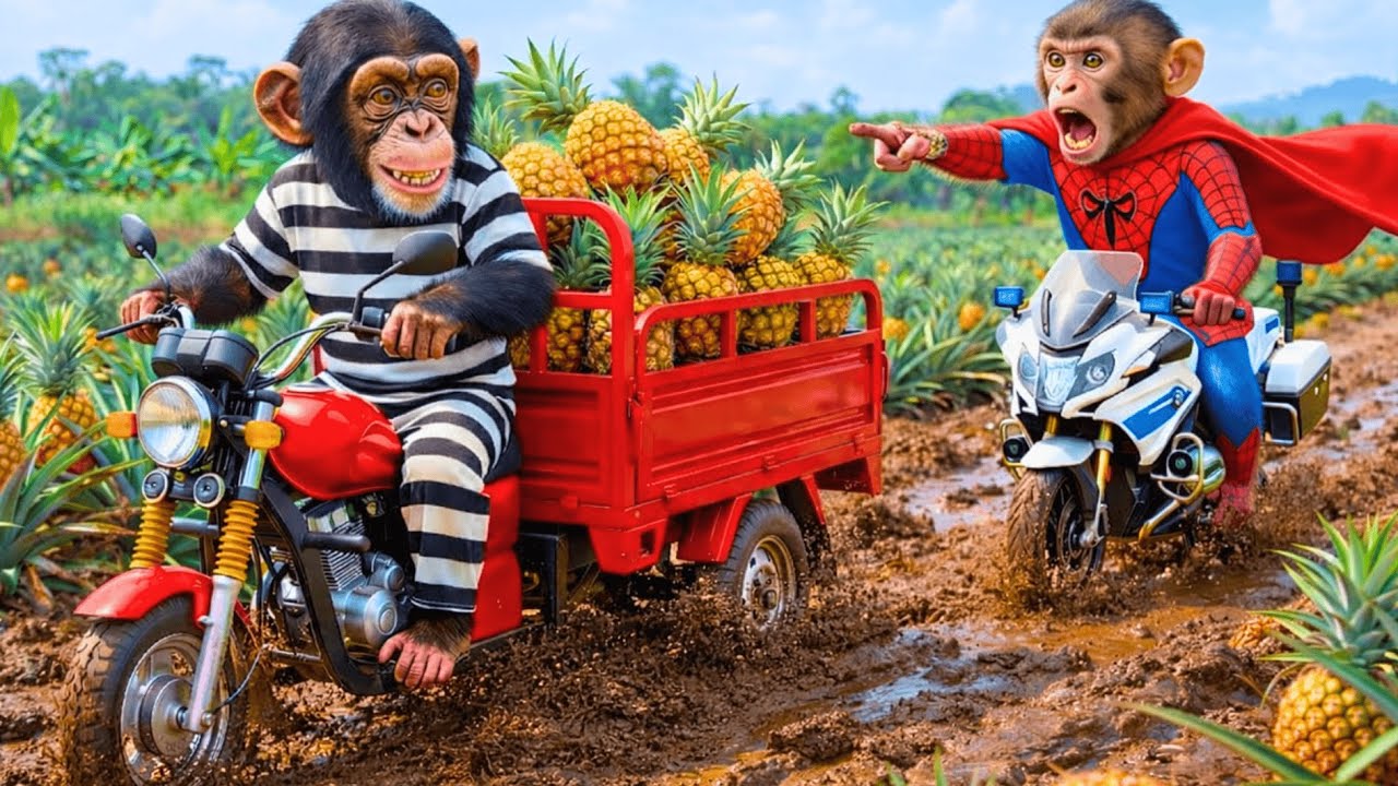 😱🍍 Monkey Bonzi Harvests Pineapples — A Thief Appears and the Farm ERUPTS Into CHAOS!