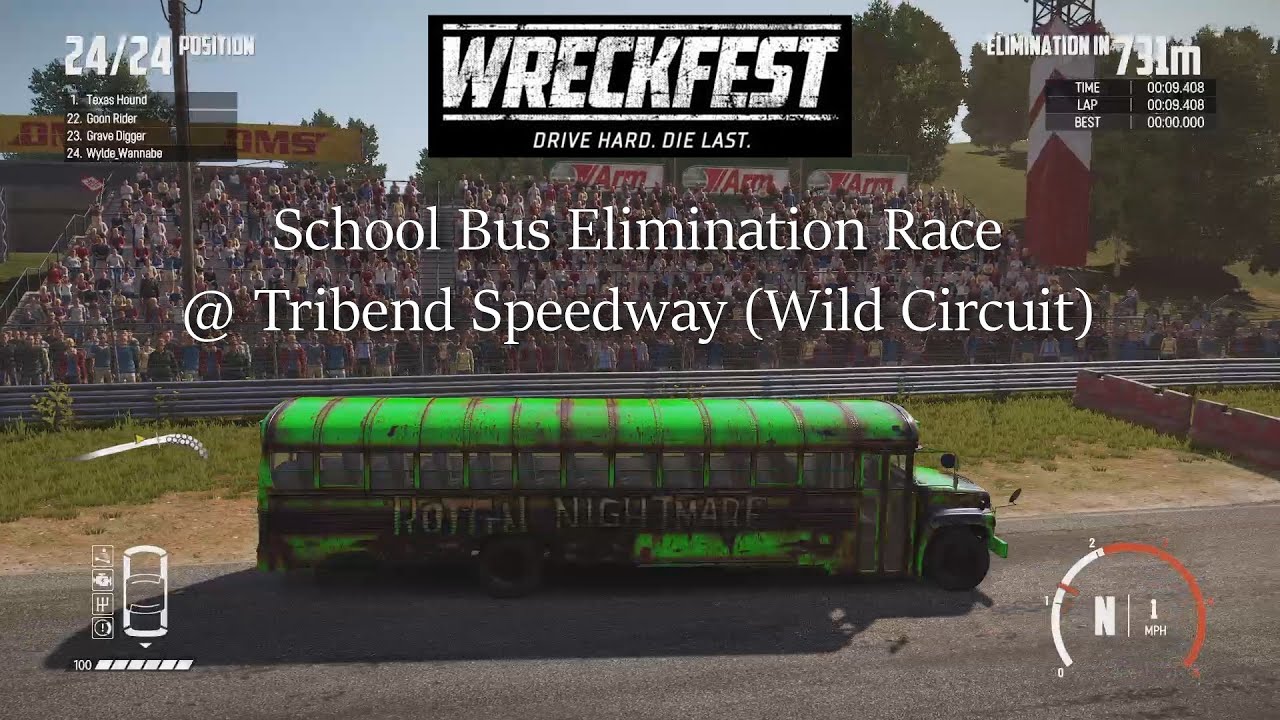 WRECKFEST - School Bus Elimination Race @ Tribend Speedway