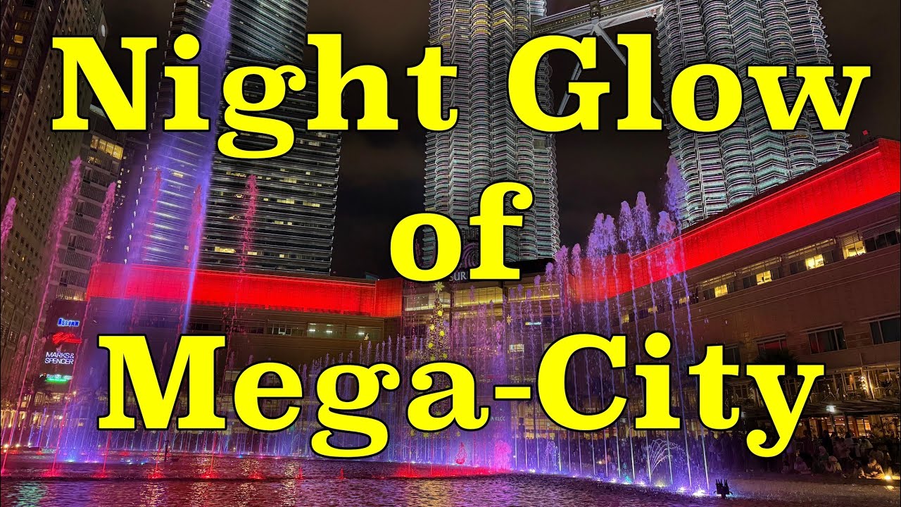 Kuala Lumpur Night Walk: Christmas Lights & City Life in Malaysia Futuristic Megacity. POV real life