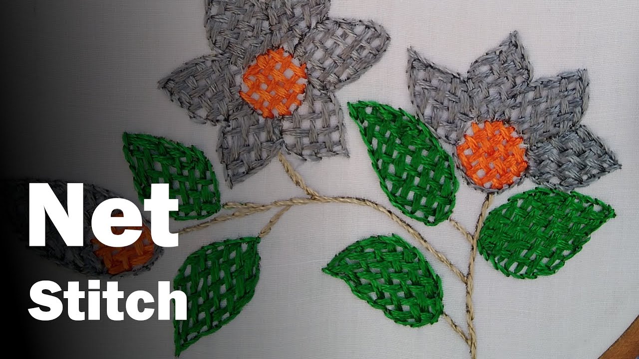 Net Stitch (Jali Tanka) | Beautiful Flower Hand Embroidery | Net Jali Tanka