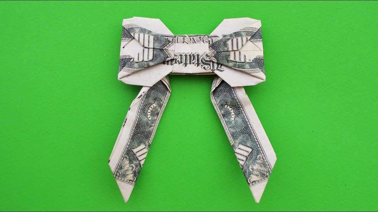 Money BOW WITH RIBBONS | Origami Dollar Tutorial DIY (FJ Contreras)