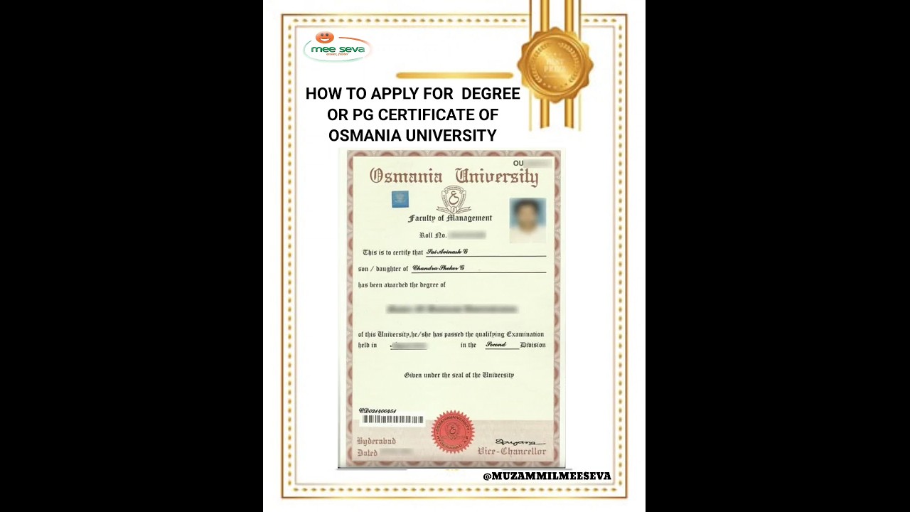 How to Apply for a Certificates of osmania University O.U #apply